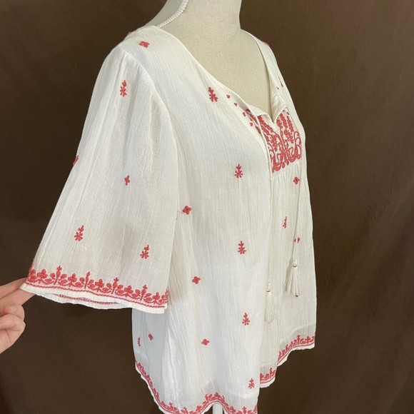 Soft Surroundings Oliana Top SMALL Cotton Embroidered Lined Boho Tunic - Picture 5 of 8
